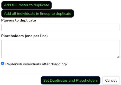 Duplicates Dialog