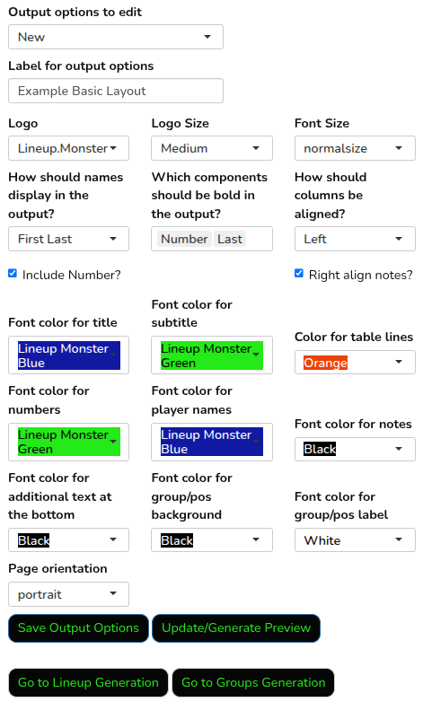 Example Basic Color Scheme