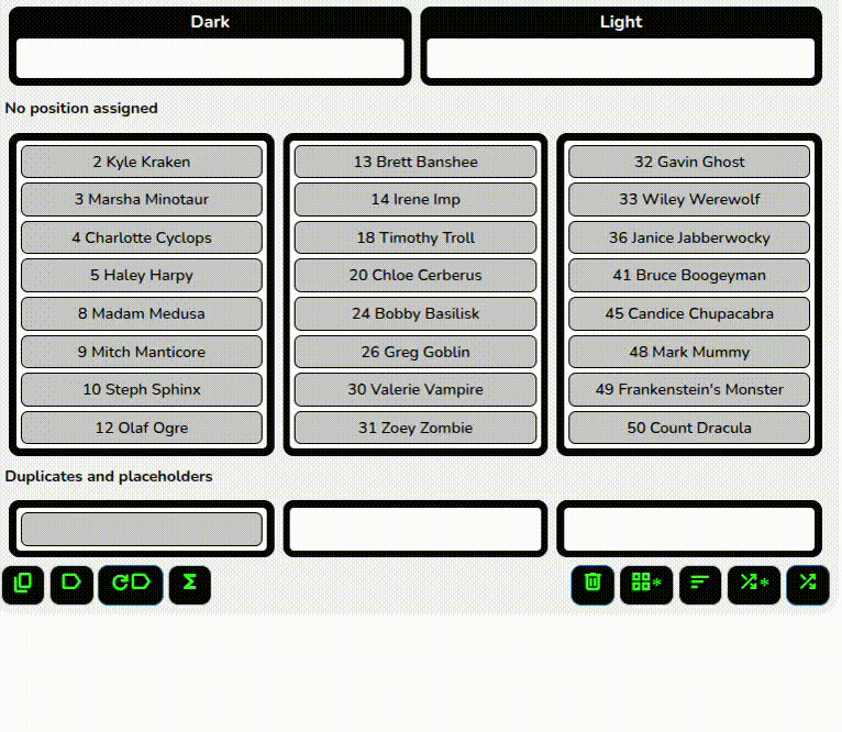 Make groups from columns