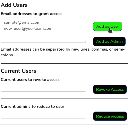 Modify User Access
