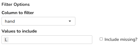 Upload roster filter options