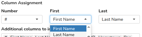 Upload roster set core columns